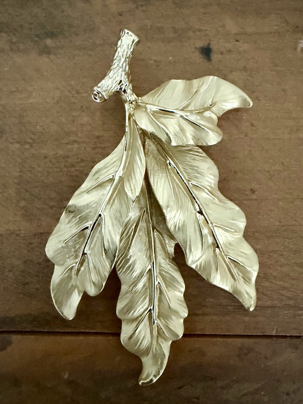 ROBERTO BY RFM SIGNED BRUSHED GOLD LEAF BRANCH STATEMENT PENDANT